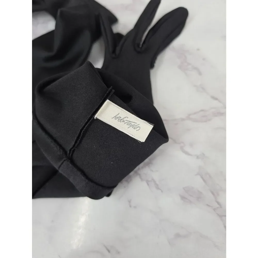 Lord & Taylor Black Opera-Length Stretch Nylon Long Dress Gloves